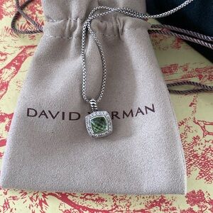 David Yurman Silver Necklace With prasiolite pendant